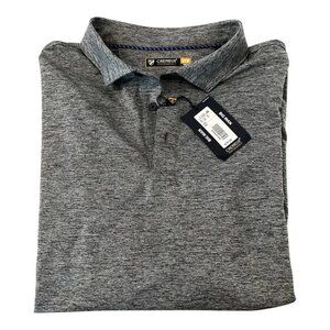 Men's Cremieux Polo Shirt Heather Gray Short Sleeves Collared Size 2XB NWT